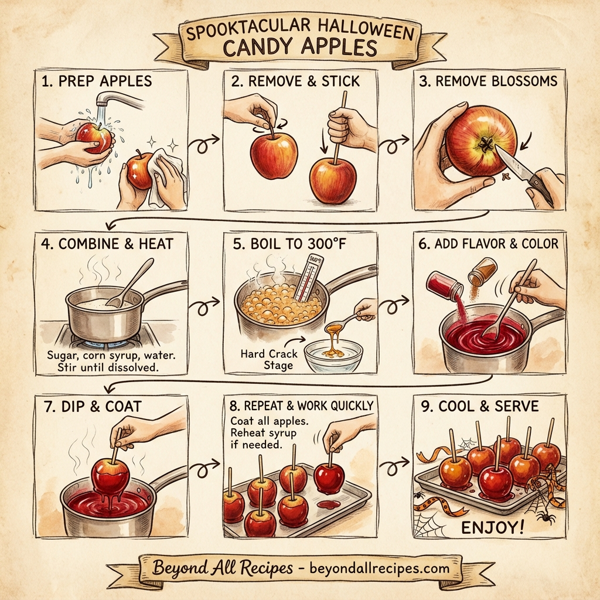 Spooktacular Halloween Candy Apples instructions