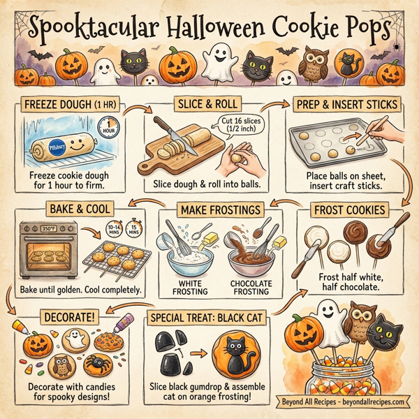 Spooktacular Halloween Cookie Pops instructions