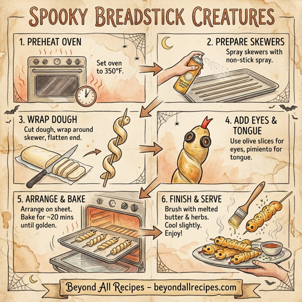 Spooky Breadstick Creatures instructions