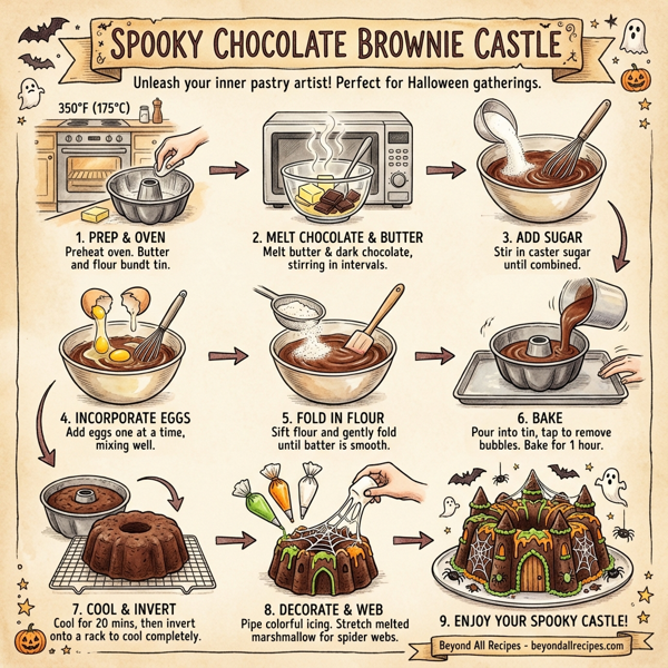Spooky Chocolate Brownie Castle instructions