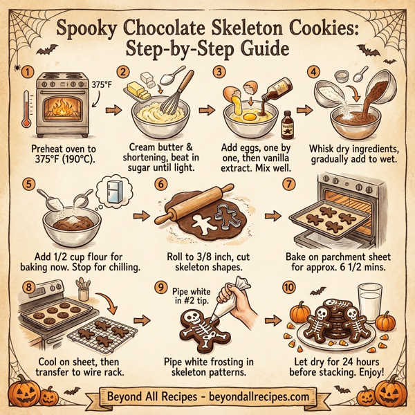 Spooky Chocolate Skeleton Cookies instructions