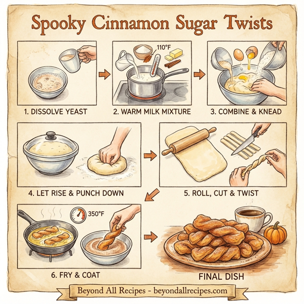 Spooky Cinnamon Sugar Twists instructions