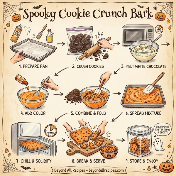 Spooky Cookie Crunch Bark instructions