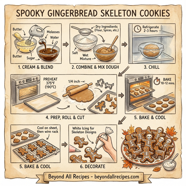 Spooky Gingerbread Skeleton Cookies instructions