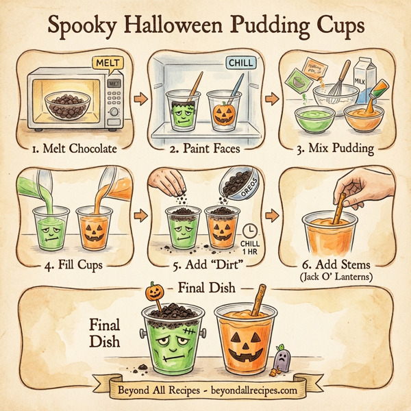 Spooky Halloween Pudding Cups instructions