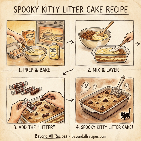 Spooky Kitty Litter Cake instructions