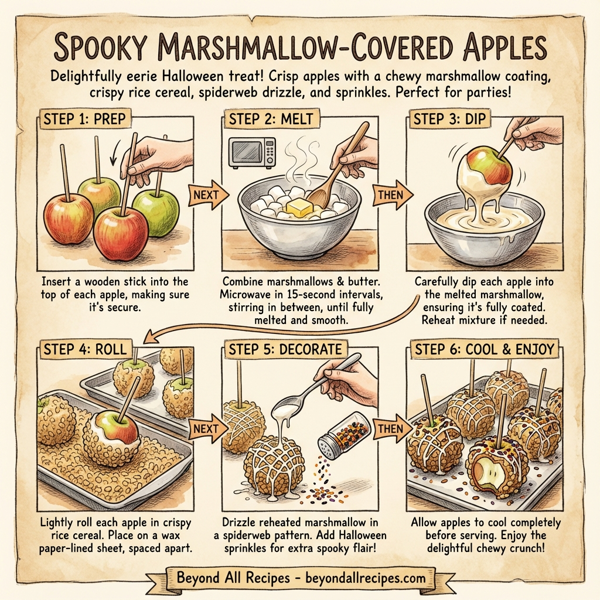 Spooky Marshmallow-Covered Apples instructions