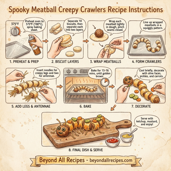 Spooky Meatball Creepy Crawlers instructions