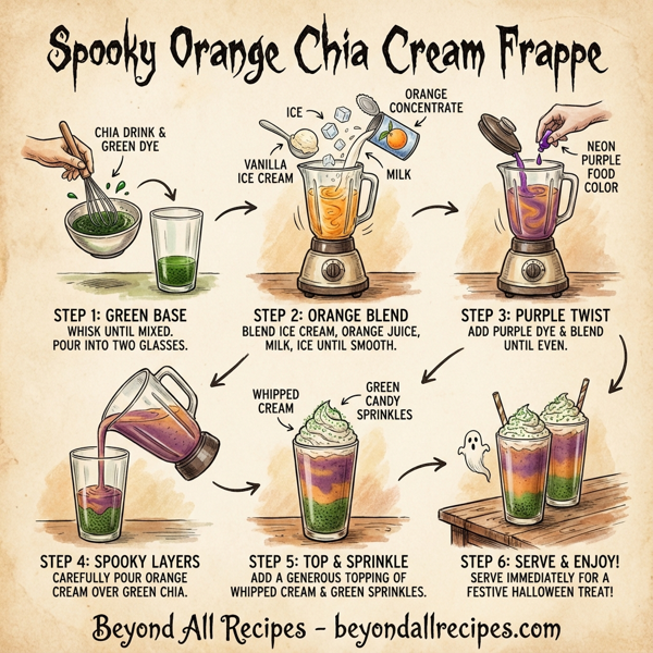 Spooky Orange Chia Cream Frappe instructions