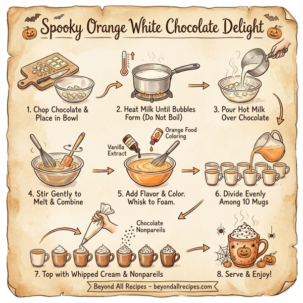 Spooky Orange White Chocolate Delight instructions