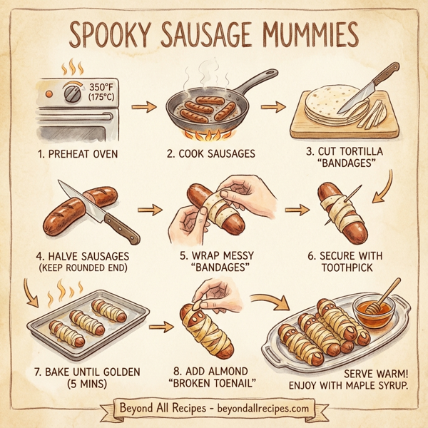 Spooky Sausage Mummies instructions