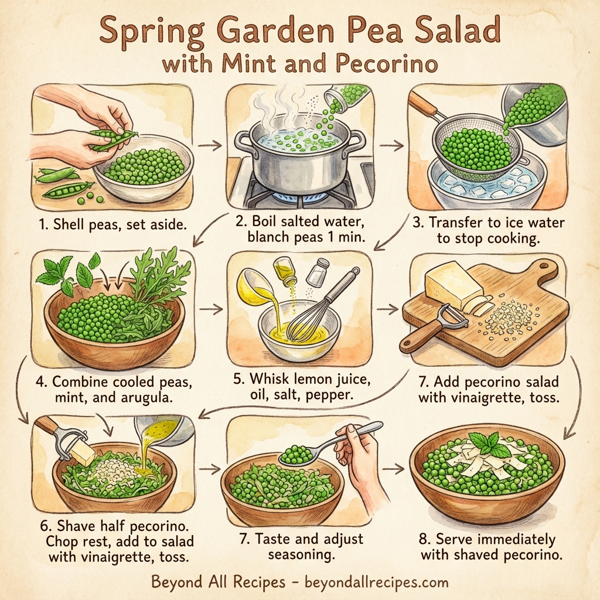 Spring Garden Pea Salad with Mint and Pecorino instructions