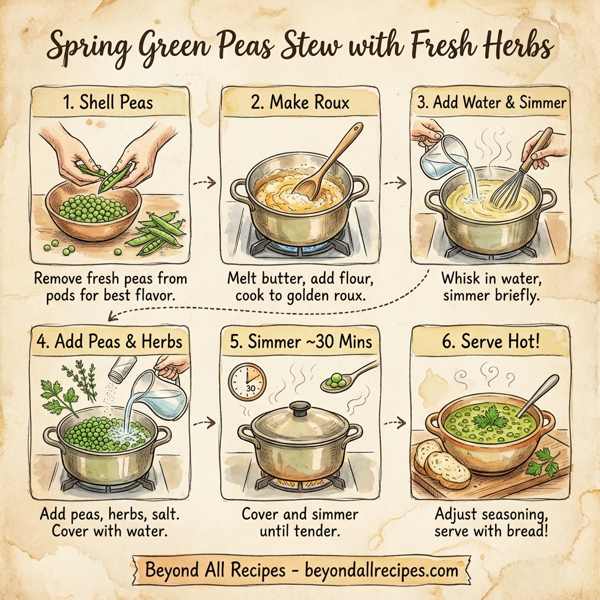 Spring Green Peas Stew with Fresh Herbs instructions