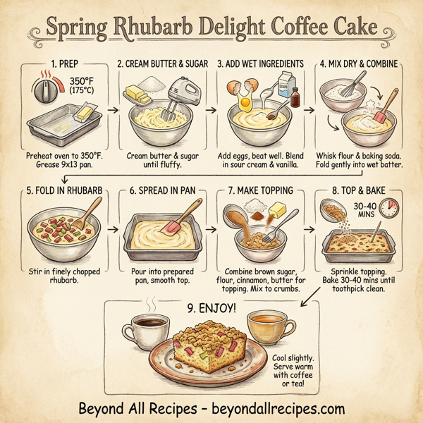 Spring Rhubarb Delight Coffee Cake instructions