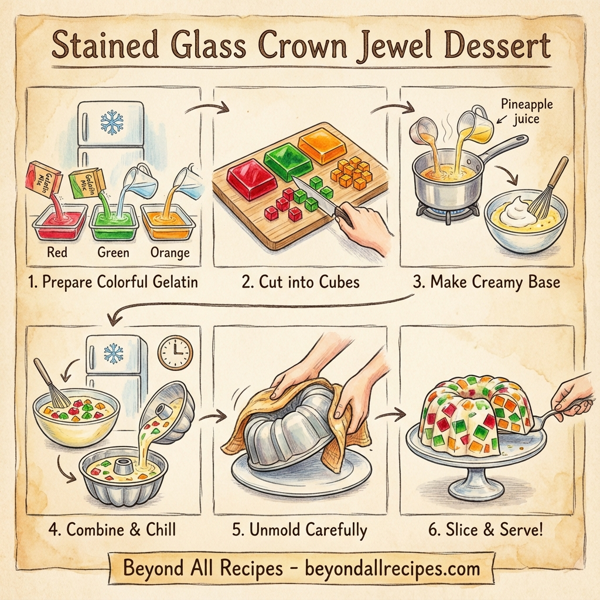 Stained Glass Crown Jewel Dessert instructions