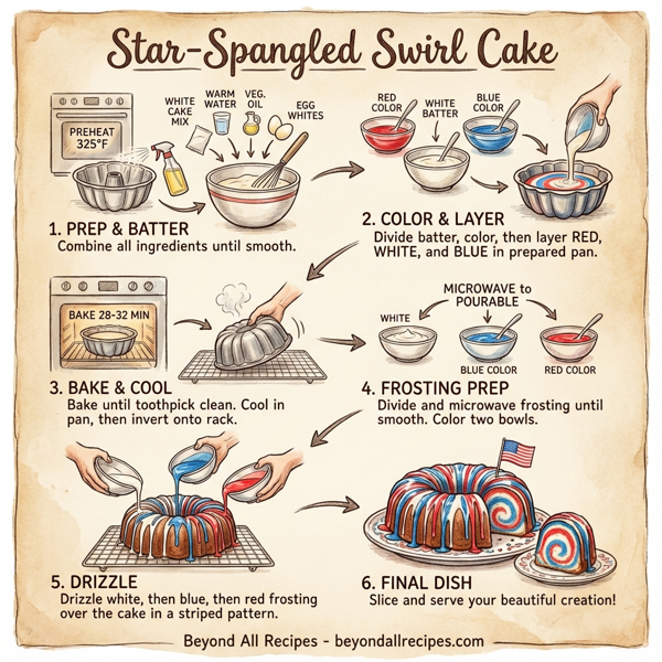 Star-Spangled Swirl Cake instructions