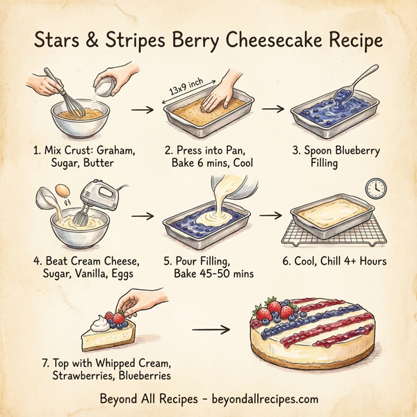 Stars & Stripes Berry Cheesecake instructions