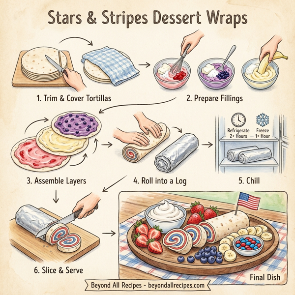 Stars & Stripes Dessert Wraps instructions