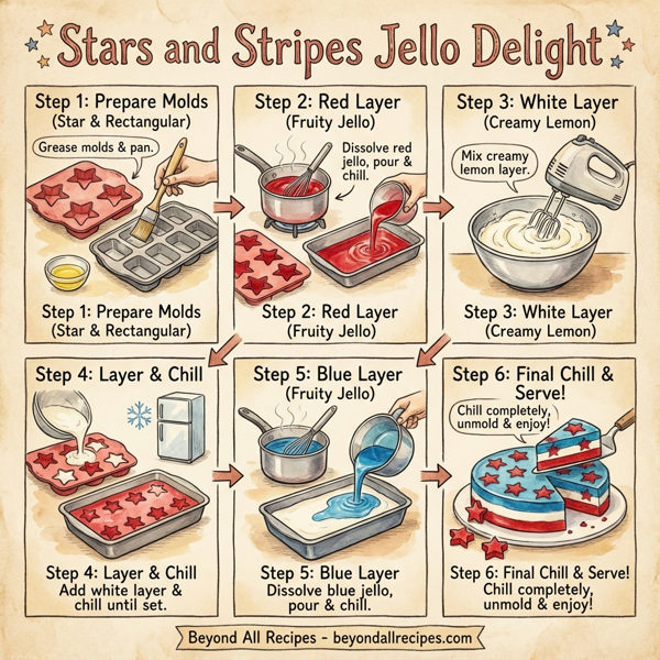 Stars and Stripes Jello Delight instructions