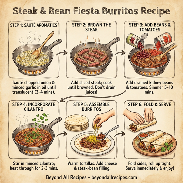 Steak & Bean Fiesta Burritos instructions