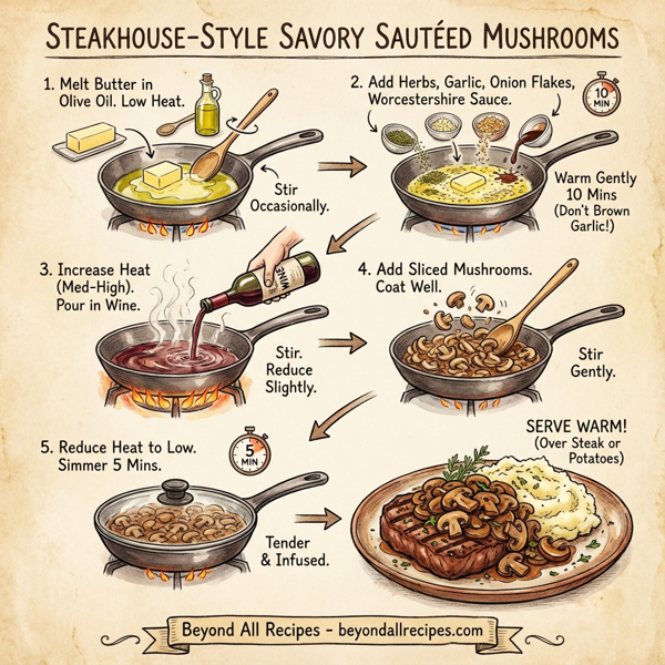 Steakhouse-Style Savory Sautéed Mushrooms instructions