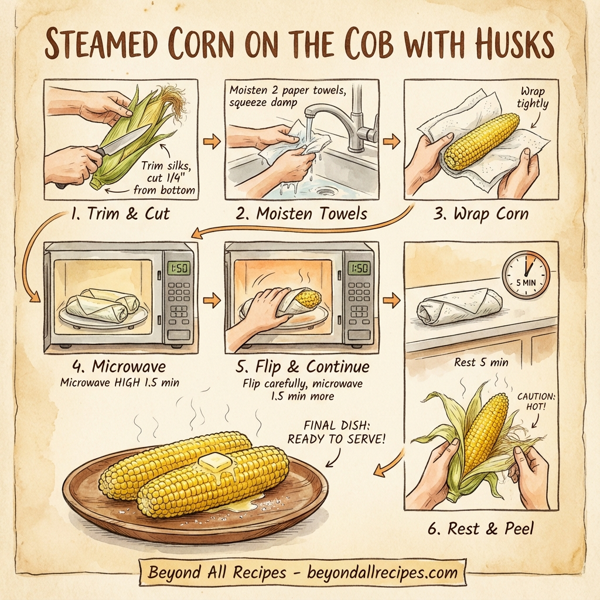 Steamed Corn on the Cob with Husks instructions