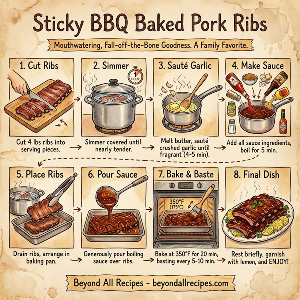 Sticky BBQ Baked Pork Ribs instructions
