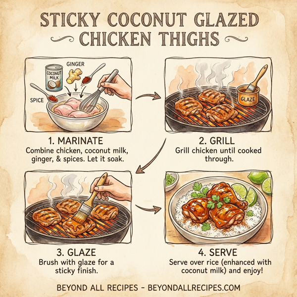 Sticky Coconut Glazed Chicken Thighs instructions