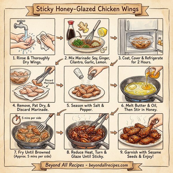 Sticky Honey-Glazed Chicken Wings instructions