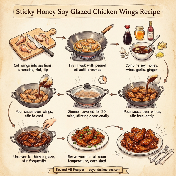 Sticky Honey Soy Glazed Chicken Wings instructions