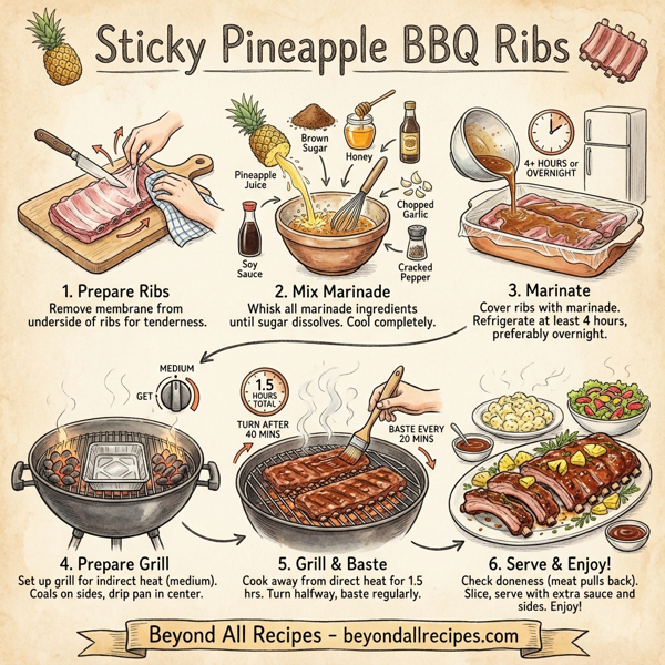 Sticky Pineapple BBQ Ribs instructions