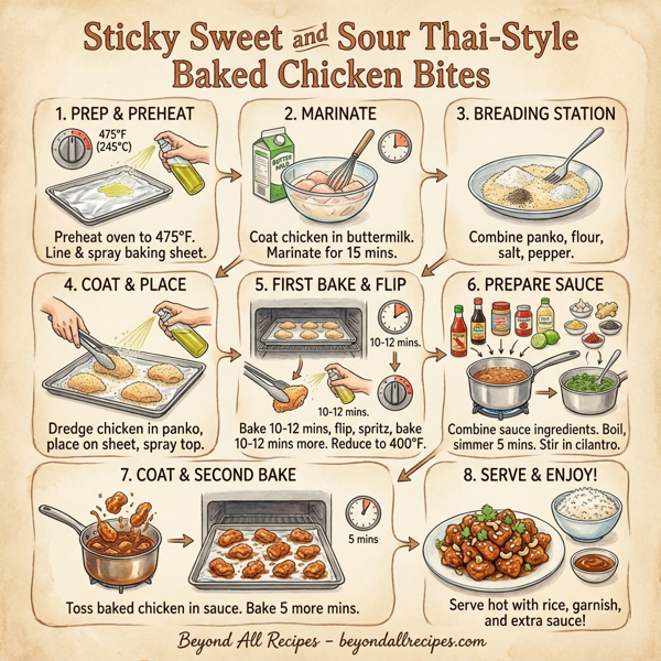 Sticky Sweet and Sour Thai-Style Baked Chicken Bites instructions