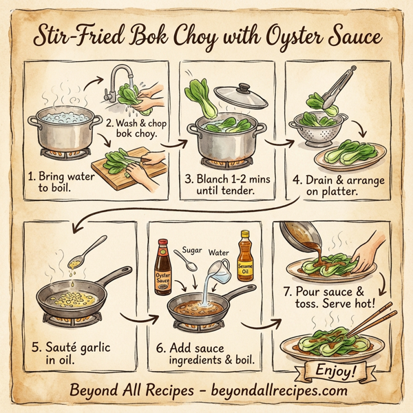 Stir-Fried Bok Choy with Oyster Sauce instructions