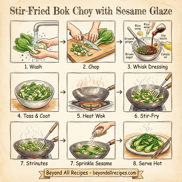 Stir-Fried Bok Choy with Sesame Glaze instructions