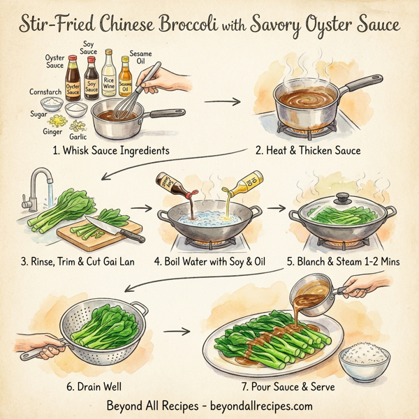 Stir-Fried Chinese Broccoli with Savory Oyster Sauce instructions