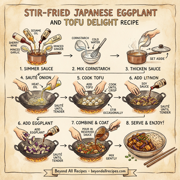 Stir-Fried Japanese Eggplant and Tofu Delight instructions