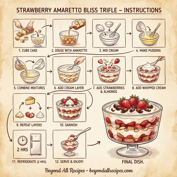 Strawberry Amaretto Bliss Trifle instructions