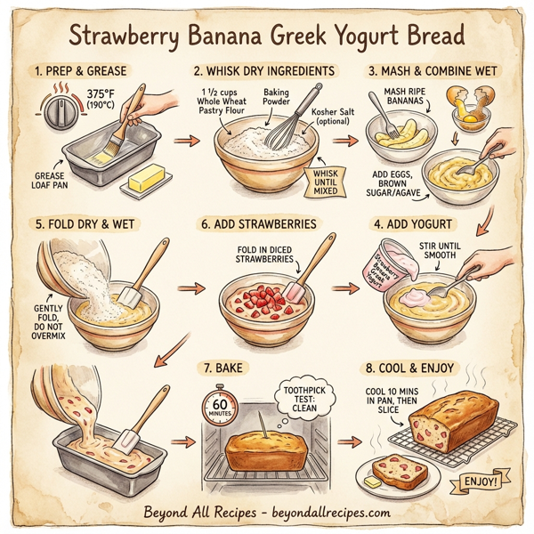 Strawberry Banana Greek Yogurt Bread instructions