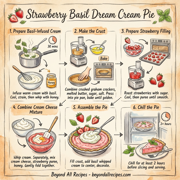Strawberry Basil Dream Cream Pie instructions