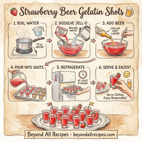 Strawberry Beer Gelatin Shots instructions