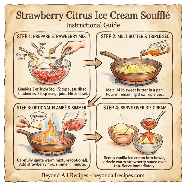 Strawberry Citrus Ice Cream Soufflé instructions