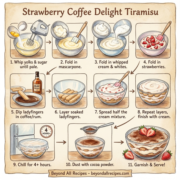 Strawberry Coffee Delight Tiramisu instructions