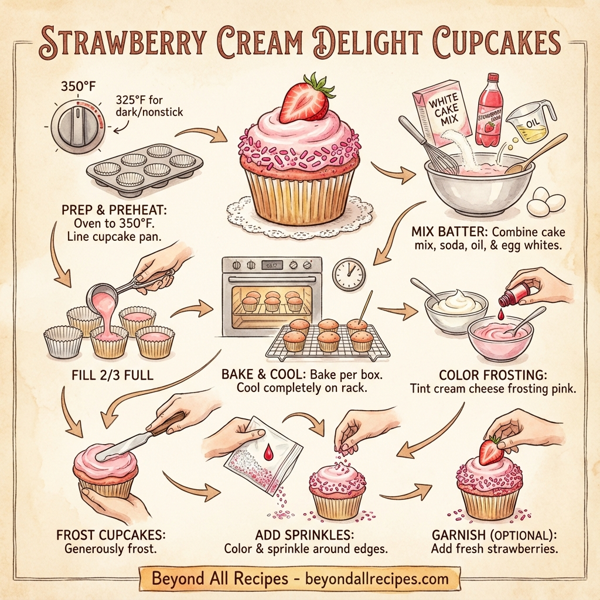 Strawberry Cream Delight Cupcakes instructions