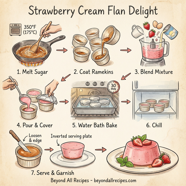 Strawberry Cream Flan Delight instructions