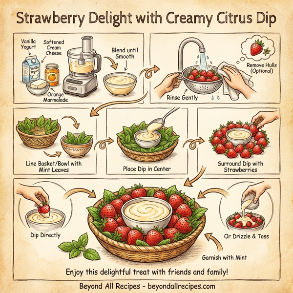 Strawberry Delight with Creamy Citrus Dip instructions