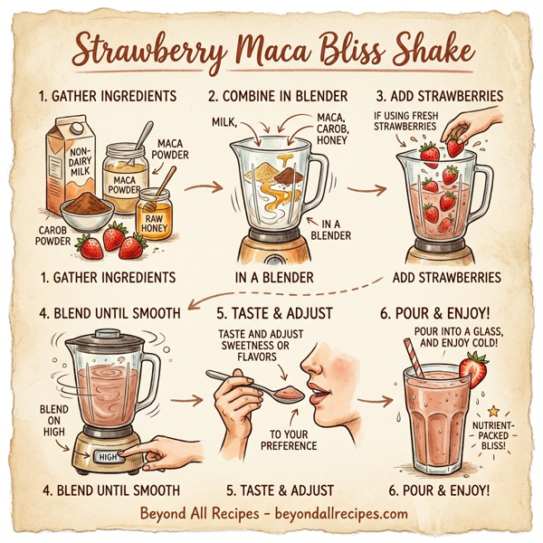 Strawberry Maca Bliss Shake instructions