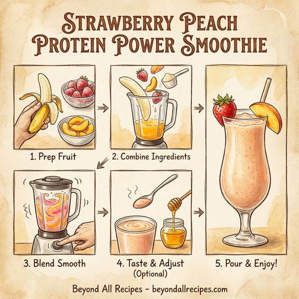 Strawberry Peach Protein Power Smoothie instructions