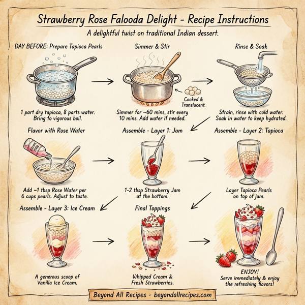 Strawberry Rose Falooda Delight instructions