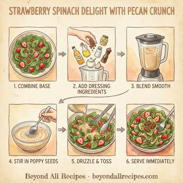 Strawberry Spinach Delight with Pecan Crunch instructions