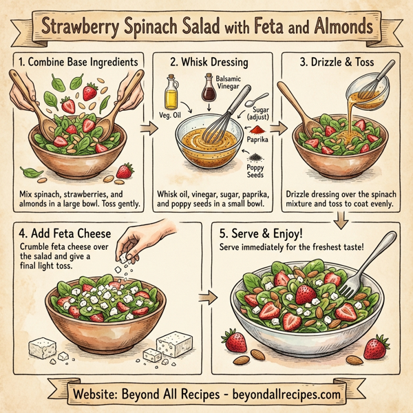 Strawberry Spinach Salad with Feta and Almonds instructions